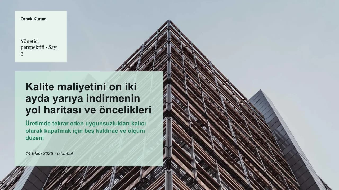 Danışman şablonuyla hazırlanmış örnek sunumun kapak slaytı